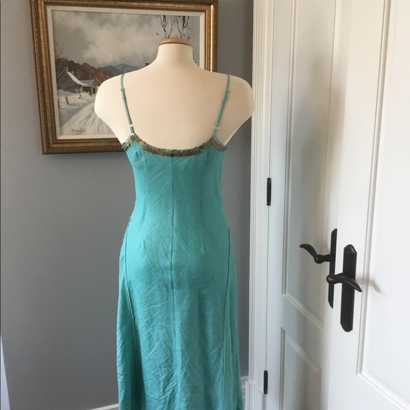 COPY - Italian aqua turquoise linen dress size small - Picture 2 of 4